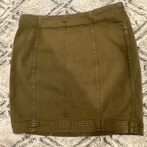 Free People Green Denim Mini
